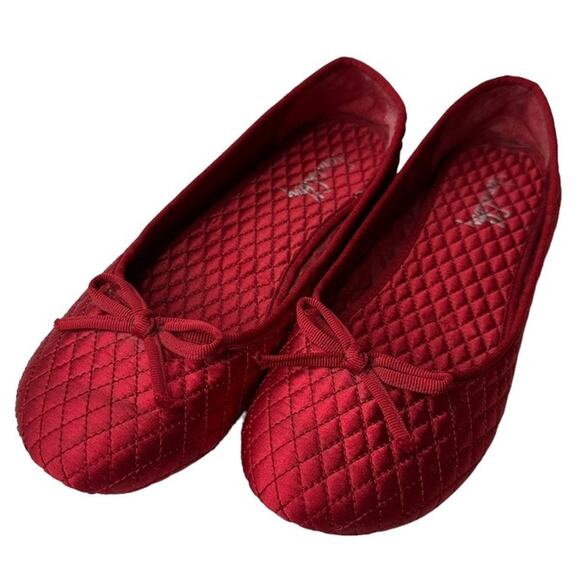 Sam & Libby Slkalis Women's Ruby Red Quilted Ballet Flats Size 8 1/2 Medium - Picture 1 of 12